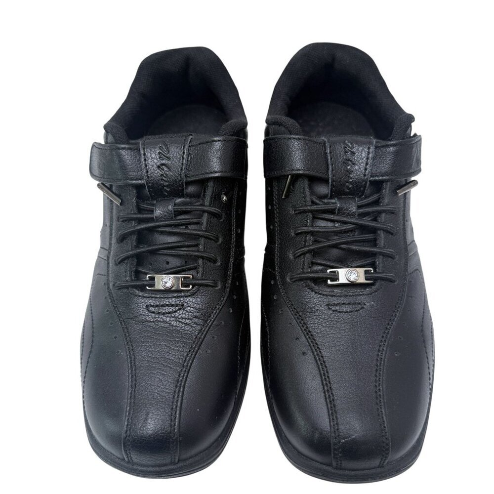 Narza Shoes Womens Size 6.5 Black Cushion Comfort Sneakers Hook Loop Close